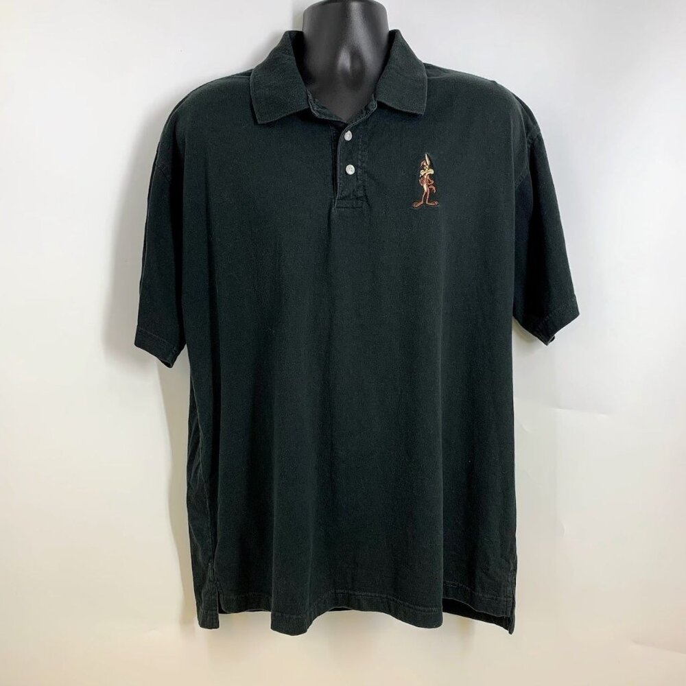 Warner Brothers‎ Men's Vintage Wile E Coyote Genius at Work Polo Shirt Size L